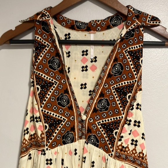 Free People Boho Size Small Charlotte Racerback Tunic Dress Western Lagenlook - Picture 3 of 9
